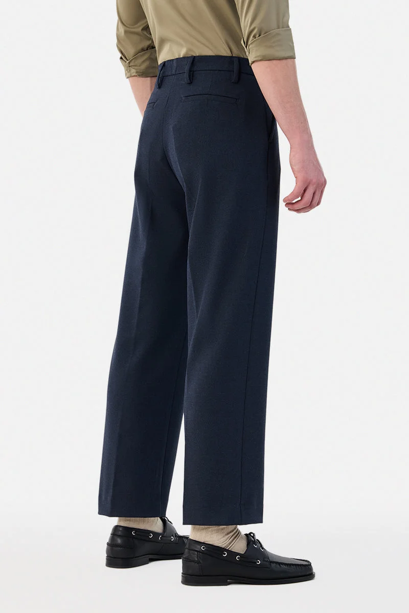 Snitch Navy Baggy Stretch Trousers for Men | Best Price UAE
